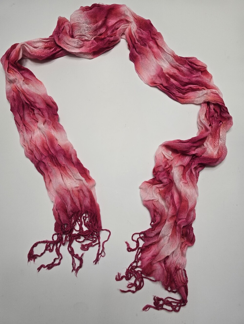 Pink Ombre Crinkle Scarf - Women's Accessory Hole In Last Picture